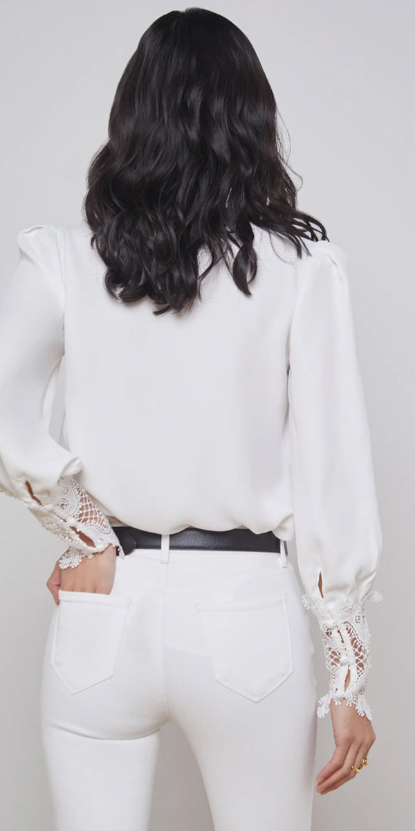 L'AGENCE Ava Lace Cuff Blouse