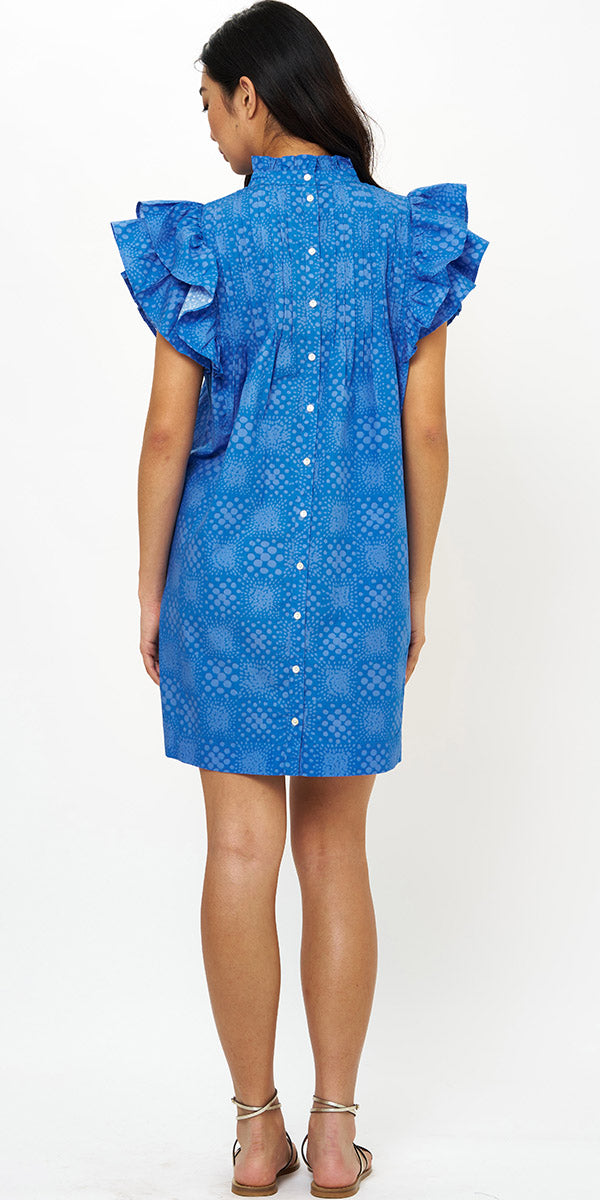 Oliphant Pintuck Ruffle Mini Dress