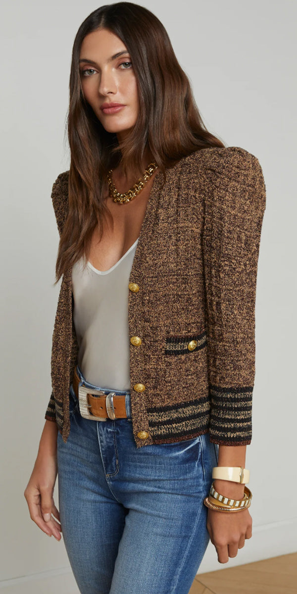 L'AGENCE Jenni Waffle Cardigan