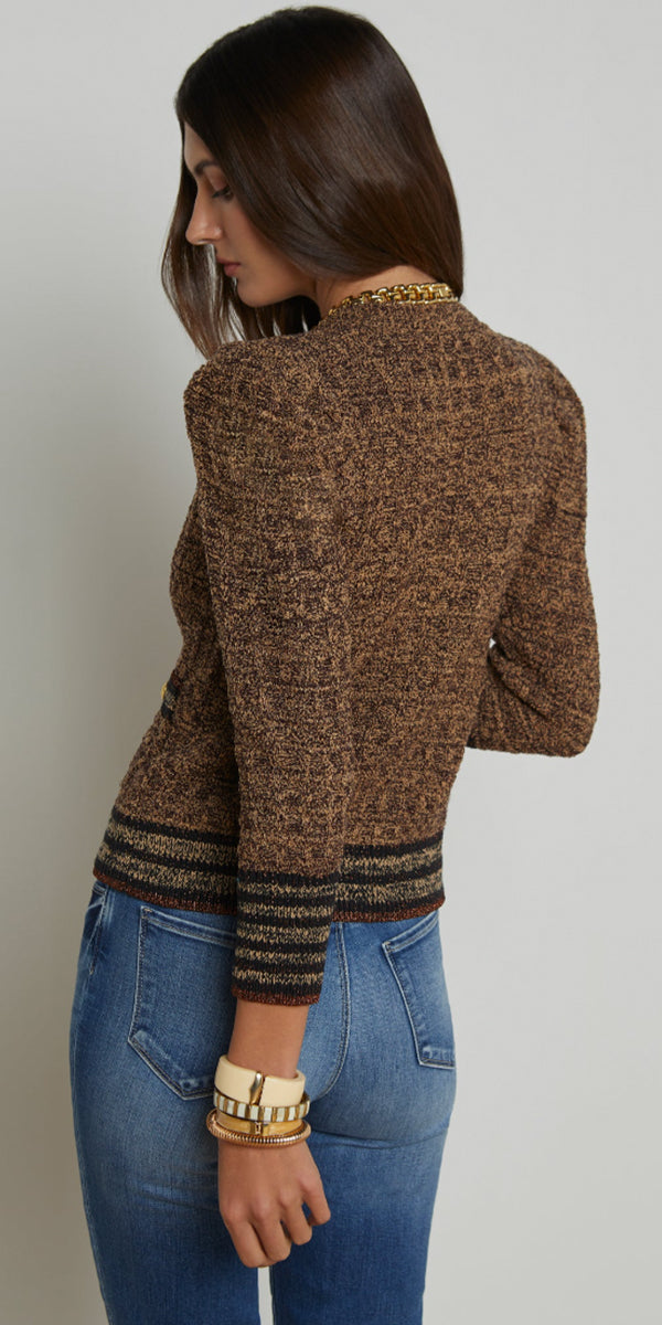 L'AGENCE Jenni Waffle Cardigan