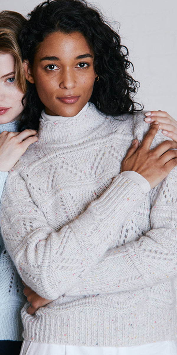 Autumn Cashmere Chunky Wavy Pointelle Sweater