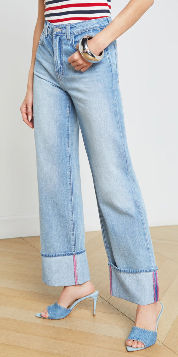 L'AGENCE Miley Wide Leg Cuff Jean