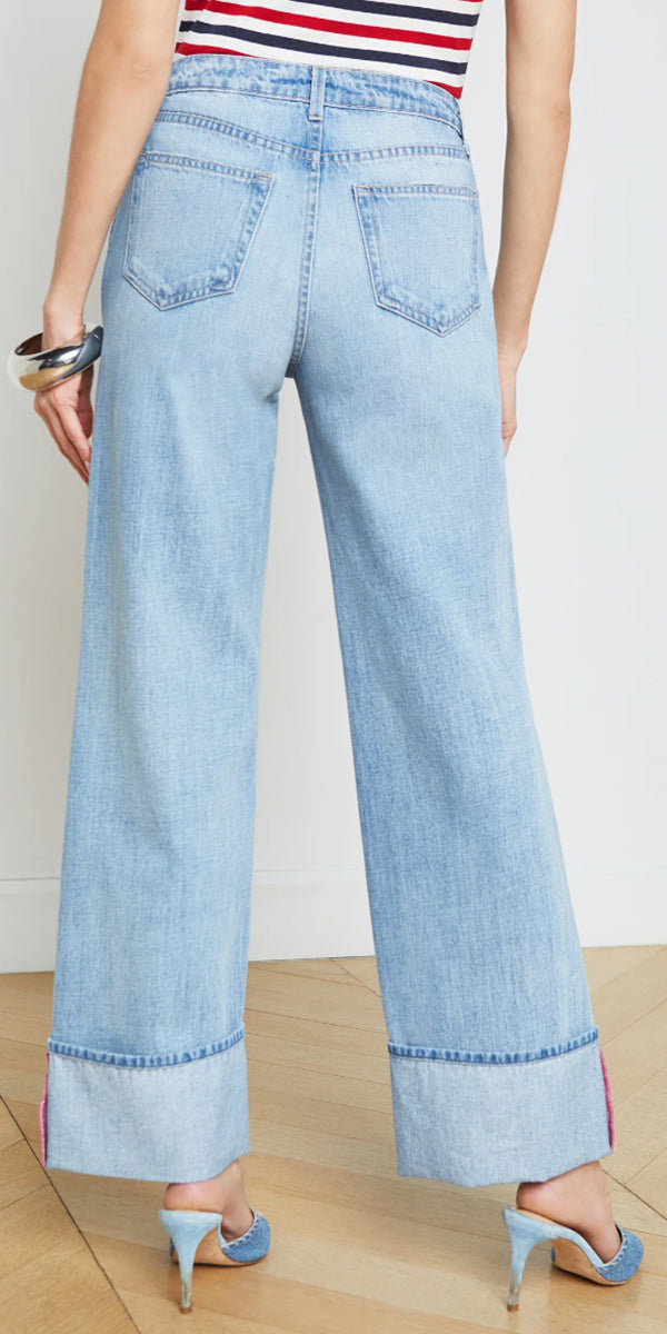 L'AGENCE Miley Wide Leg Cuff Jean