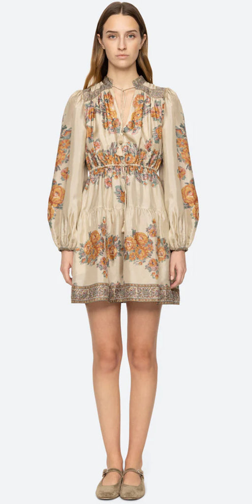 SEA NY Fiorella Border Print Dress