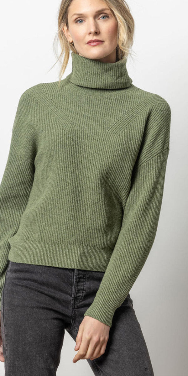 Lilla P Relaxed Rib Turtleneck