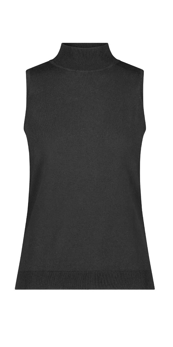 Minnie Rose Supima Mock Neck Sleeveless Top