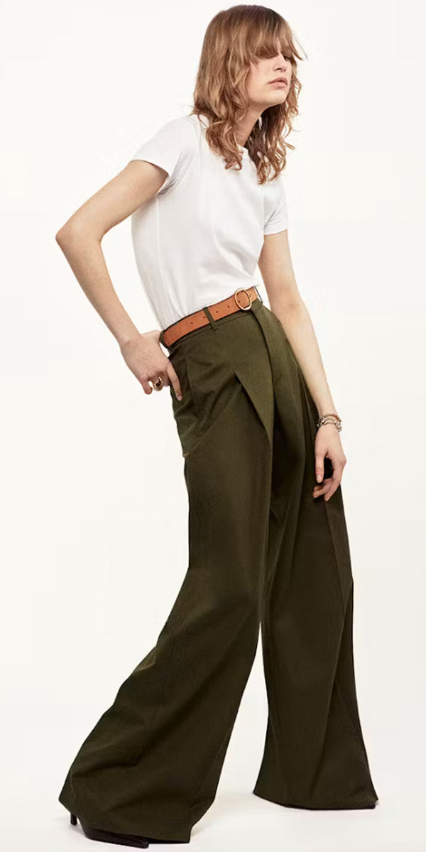 FRAME Pleated Wide Leg Pant