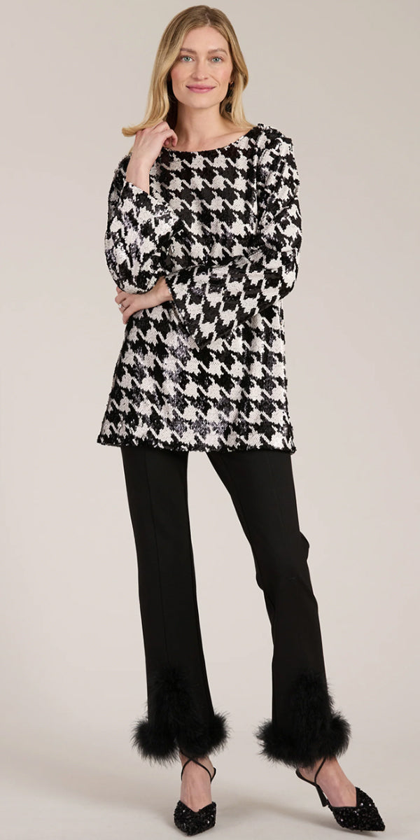 Tyler Boe Sandra Sequin Houndstooth Tunic