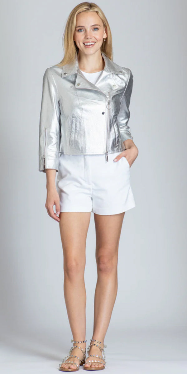 11 Uptown Silver Moto Jacket