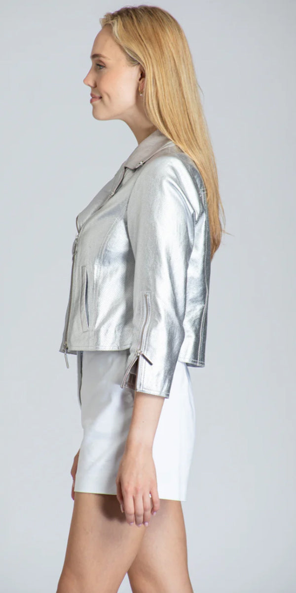 11 Uptown Silver Moto Jacket