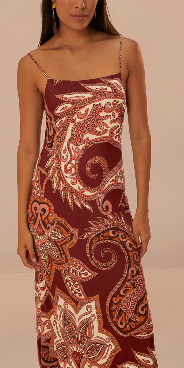 Farm Rio Leopard Paisley Slip Dress