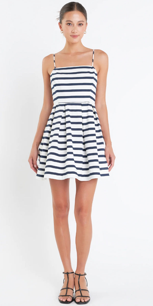 English Factory Striped Mini Dress