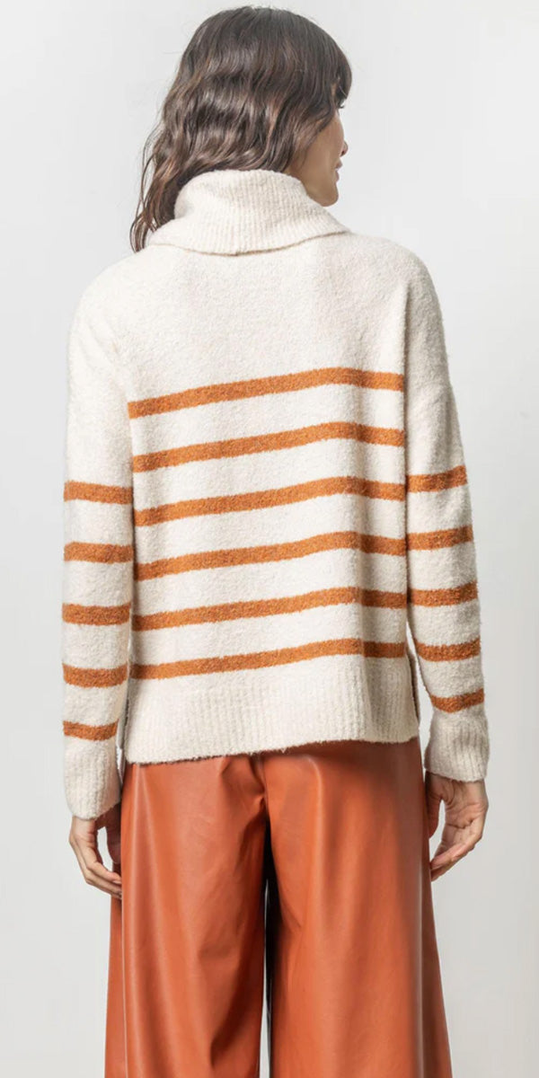 Lilla P Striped Turtleneck Sweater