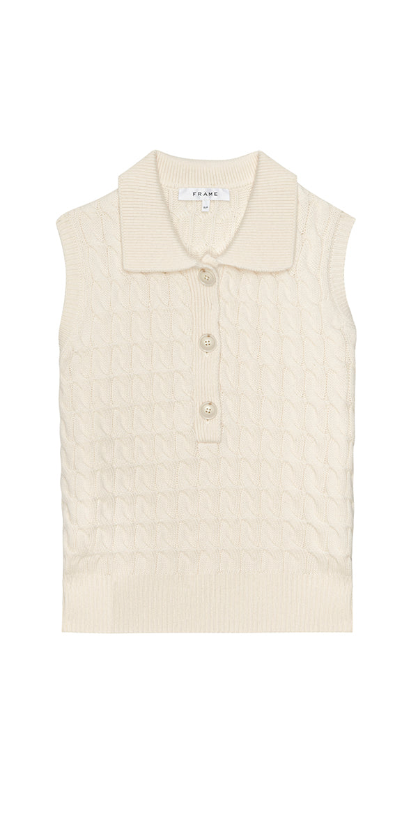 FRAME Cable Polo Vest