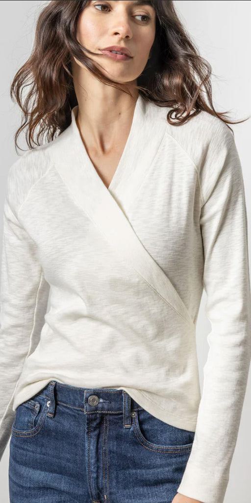 Lilla P Shawl Collar Faux Wrap